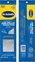 Dr. Scholl's plantillas colocadas en zapatillas mostrando ajuste cómodo