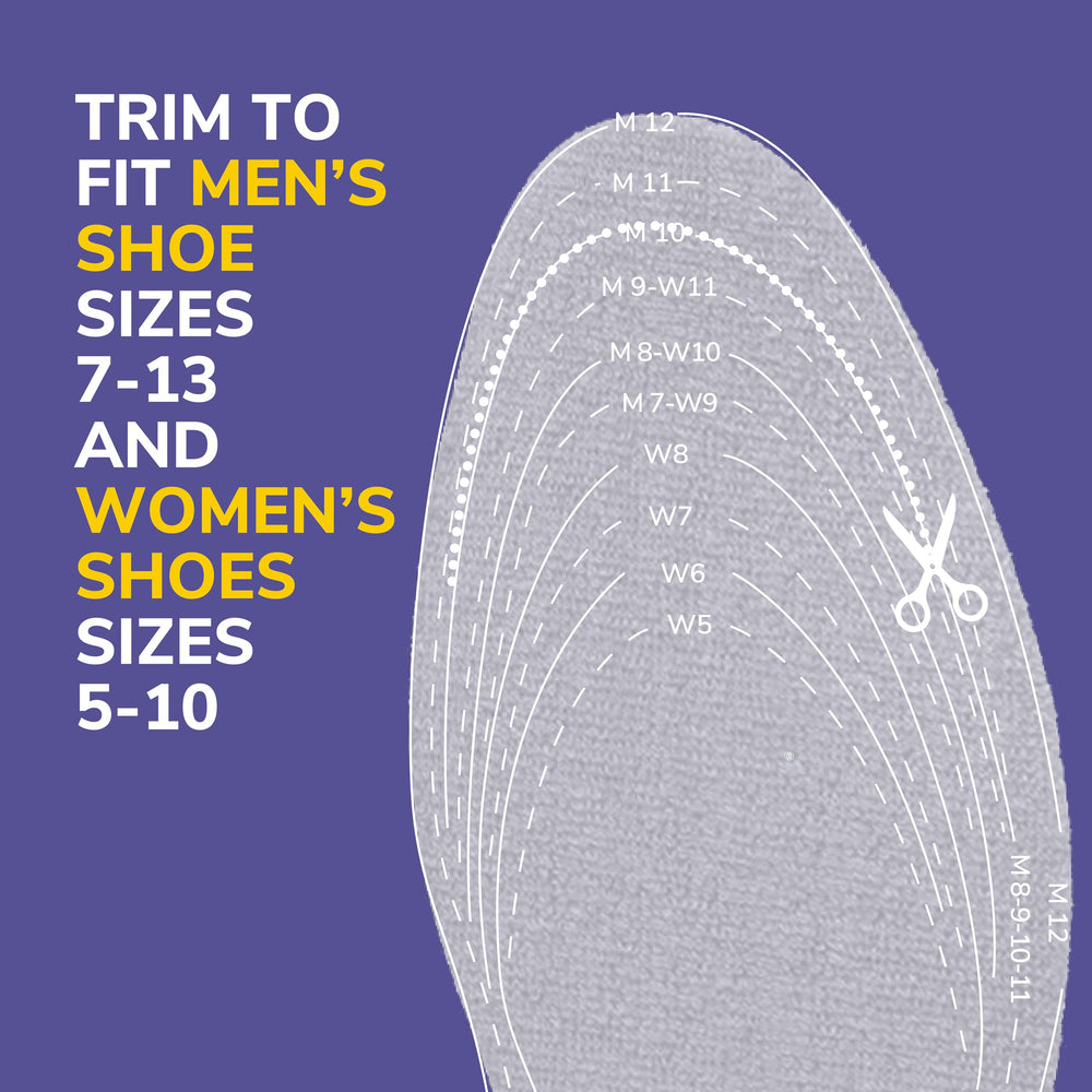 Dr. Scholl's comparación de tamaño con mano para visualizar escala