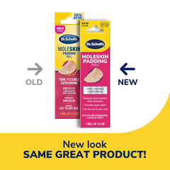 Dr. Scholl's textura moleskin en primer plano, acolchado que reduce fricción