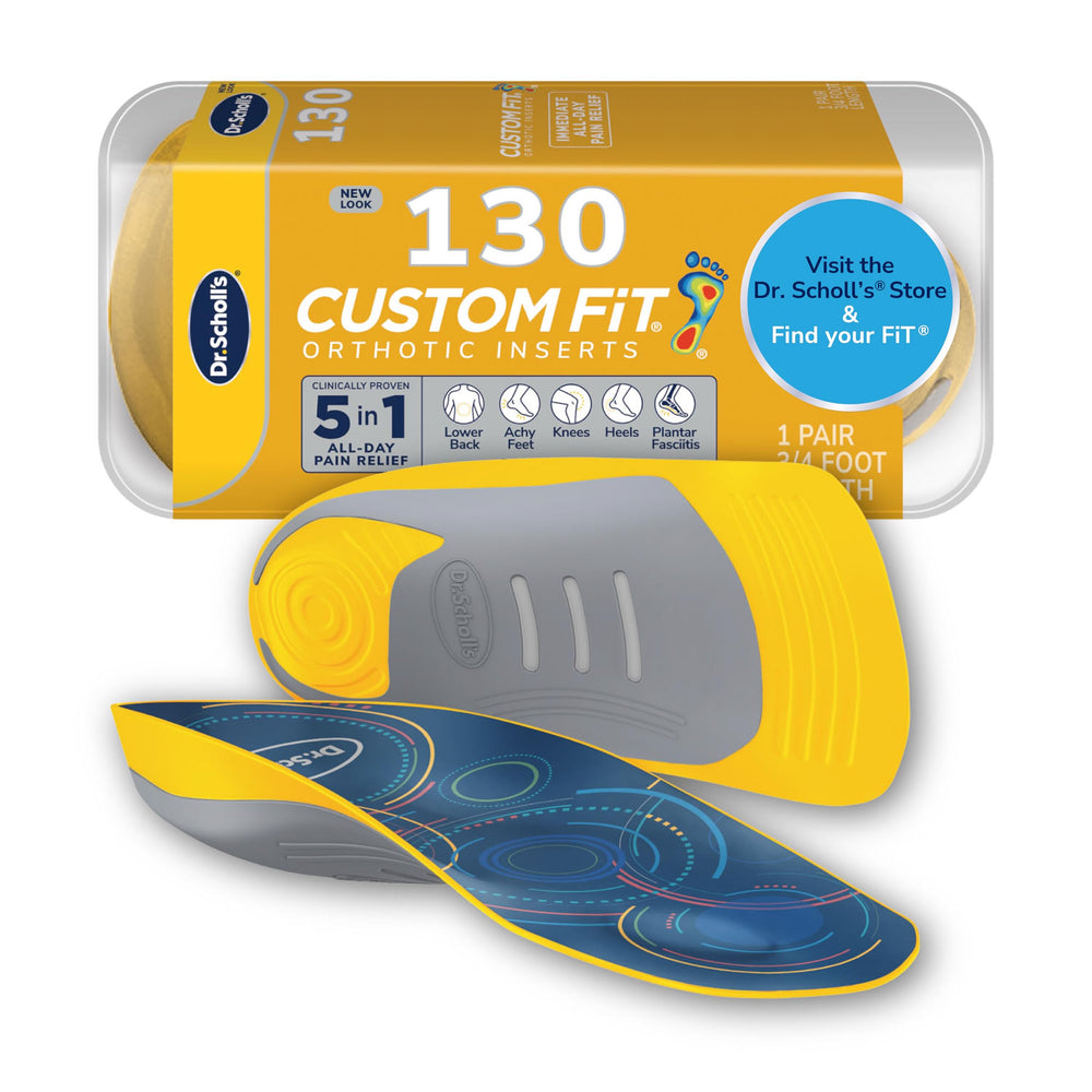 Dr. Scholl’s vista frontal del empaque mostrando soporte personalizado