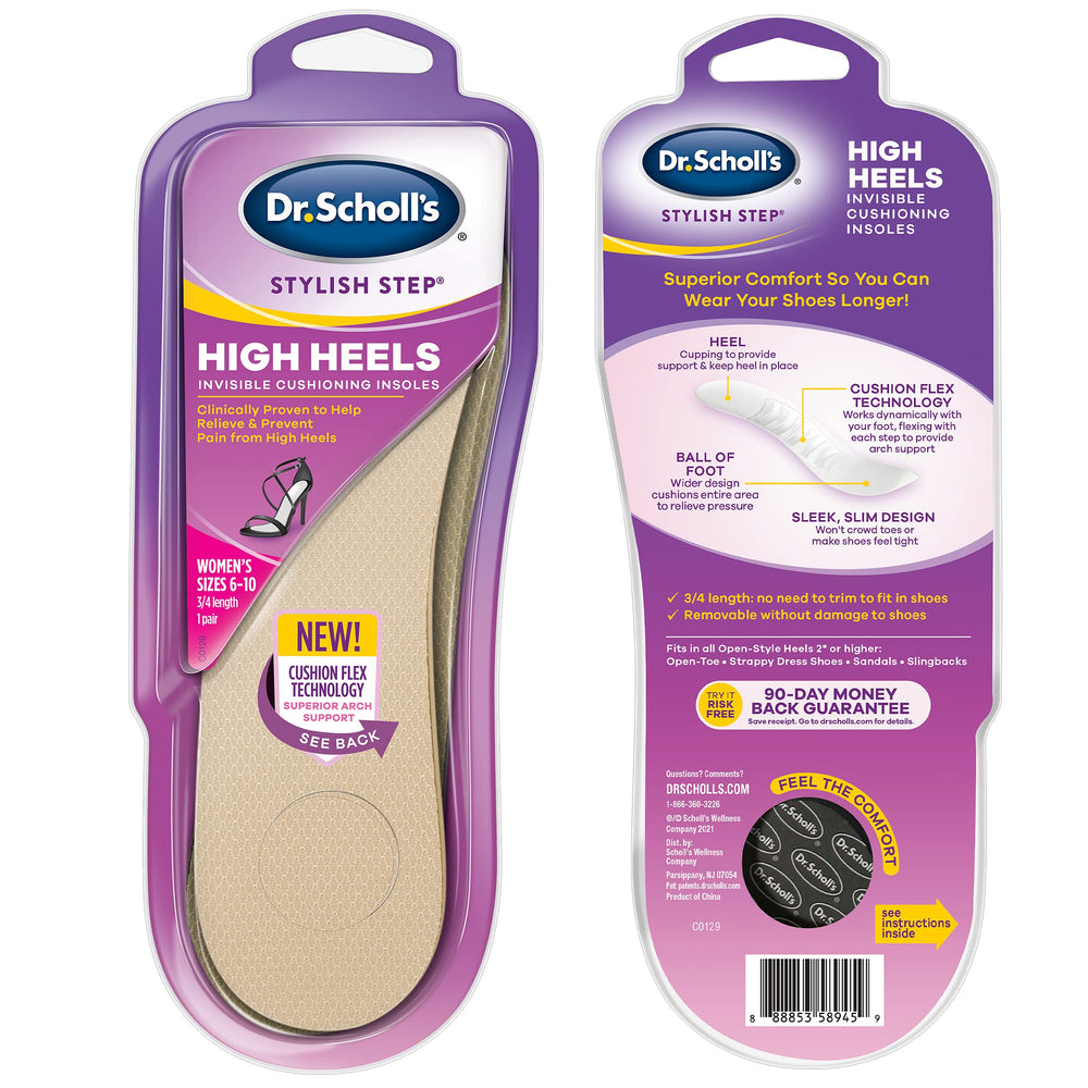 Dr. Scholl's textura de espuma en primer plano, acolchado que alivia presión