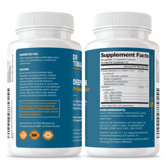 Dr. Tobias cápsula junto a vaso de agua en rutina matinal saludable