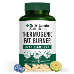 DR VITAMIN SOLUTIONS botella frontal que muestra diseño y cantidad de cápsulas, fácil identificación