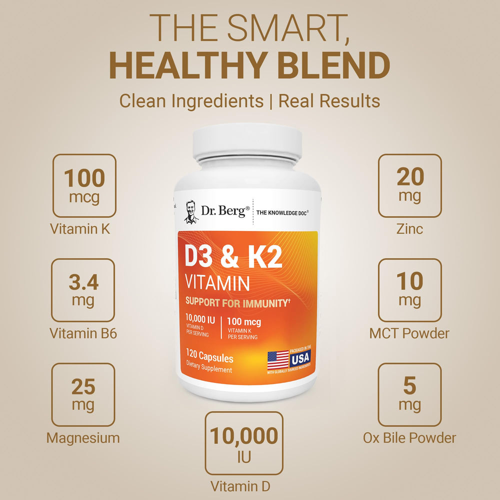 Dr. Berg MCT en polvo cerca del producto, mejora la absorción de vitaminas liposolubles