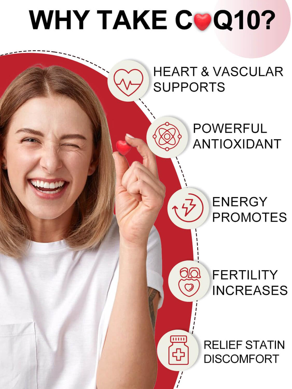 DRFOSTER CoQ10 con vitamina E y PQQ para vitalidad cotidiana.