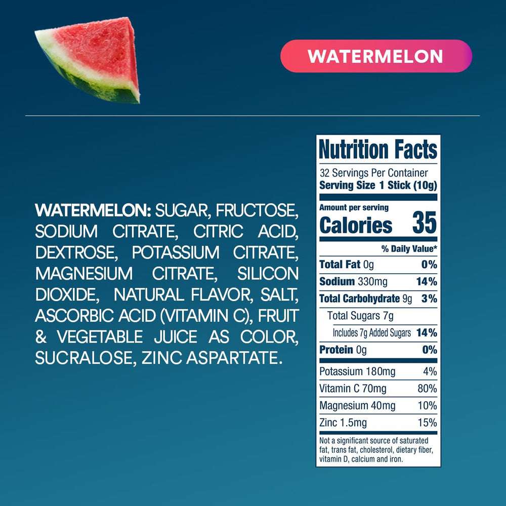 DripDrop etiqueta de ingredientes cercana destacando electrolitos naturales