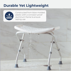 Drive Medical uso en ducha con usuario sentado, soporte práctico