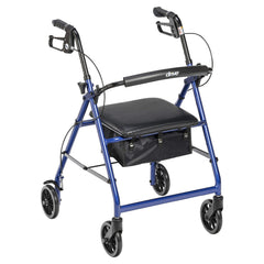 Drive Medical vista frontal del rollator mostrando estabilidad y diseño moderno