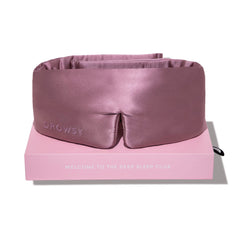 Drowsy antifaz frontal Damask Rose mostrando bloqueo total de luz y confort
