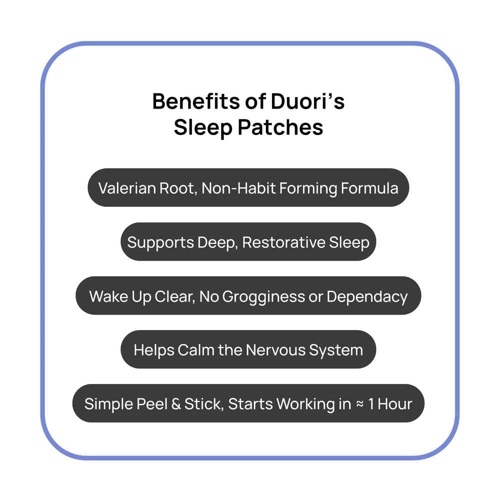 DUORI Sleep Patches 5-HTP: apoyo para relajación y tranquilidad nocturna