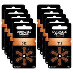 Duracell empaque frontal 312 mostrando cantidad y marca, fácil identificación