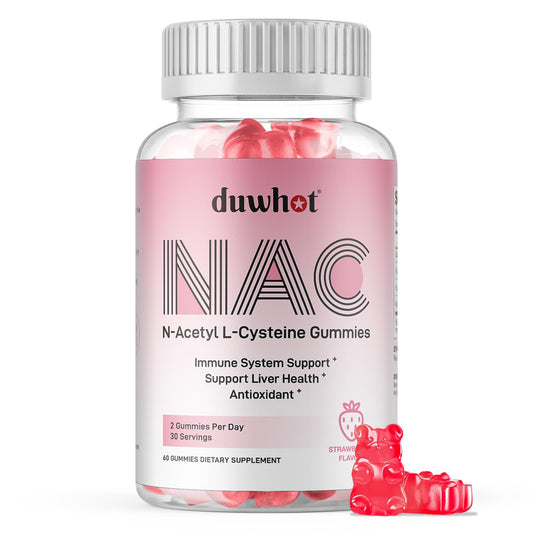 duwhot envase frontal mostrando 60 gominolas y beneficios