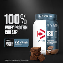 Dymatize ISO100 textura del polvo en primer plano, fácil disolución