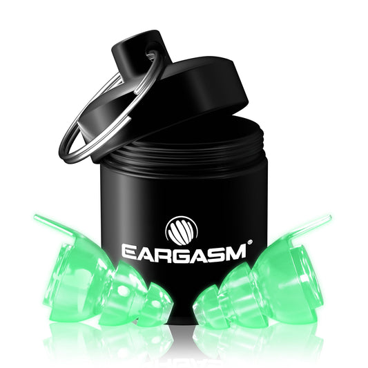 Eargasm tapa frontal del empaque mostrando el diseño y beneficio de protección