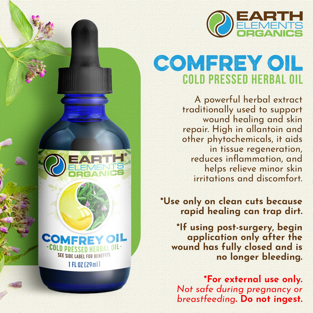 Earth Elements Organics textura del aceite en gota, muestra absorción y acabado ligero