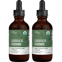 Earth Harmony Naturals frasco frontal del Lugol 2% muestra presentación y claridad
