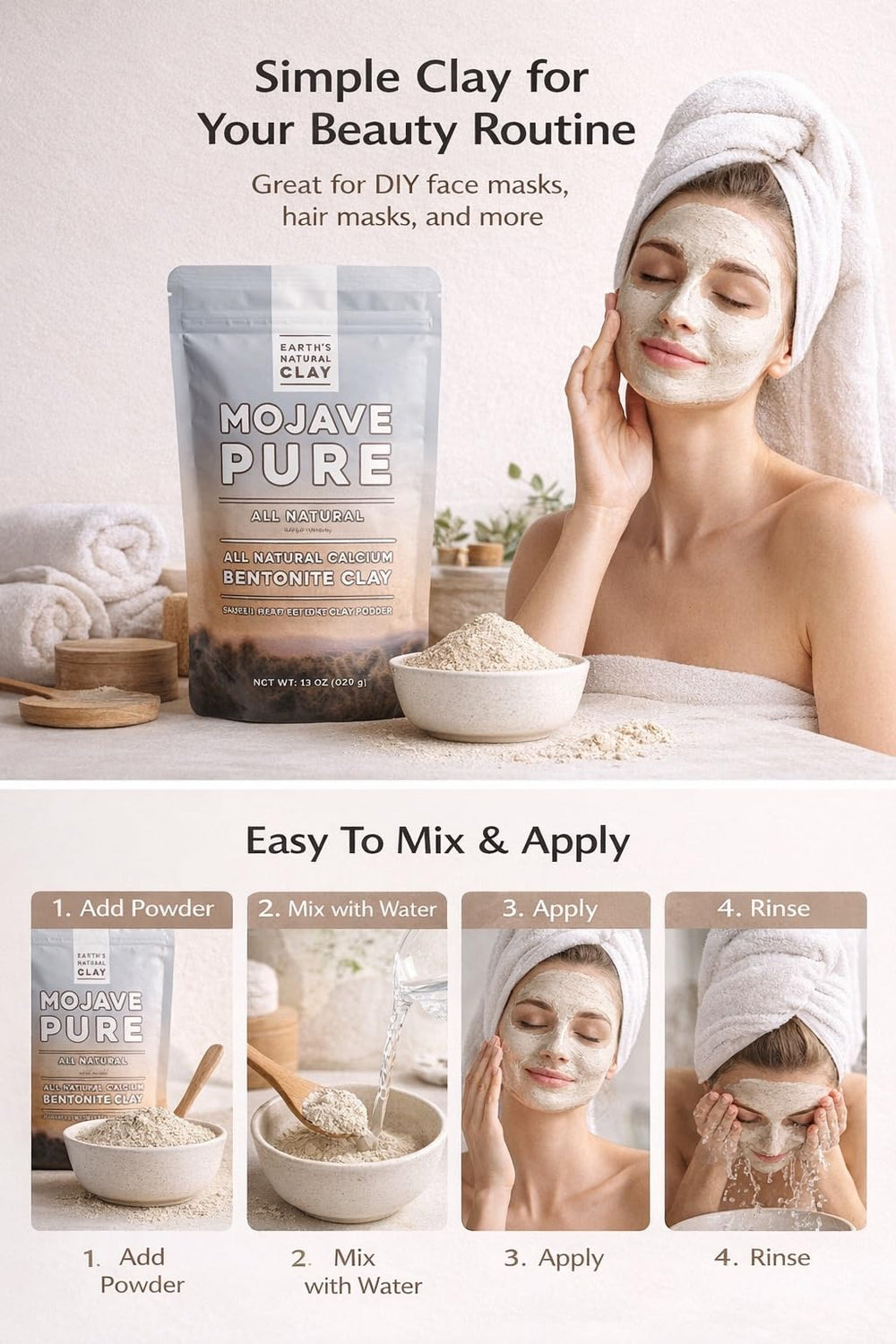 Earth's Living polvo extra-fino textura cercana para mezclas suaves
