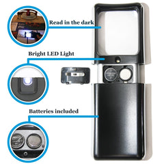 easy magnifier luz LED activa en ambiente oscuro, mayor contraste