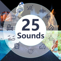 Easysleep: 25 sonidos relajantes, vista de la selección de sonidos.