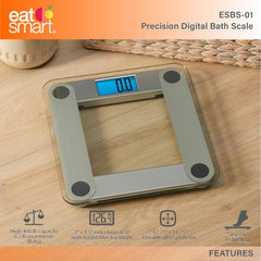 EatSmart pantalla retroiluminada azul mostrando números grandes y legibles