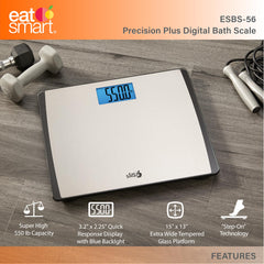EatSmart pantalla LCD retroiluminada con números grandes, fácil lectura