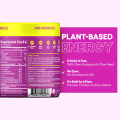 Vaso con EBOOST POW Berry Melon Fizz bebida efervescente lista para entrenar con sabor