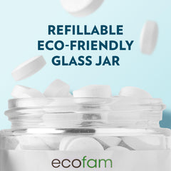 EcoFam familia cepillándose mostrando hábito sostenible