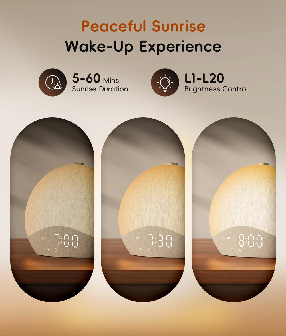 ecozy luz simulando amanecer para un despertar gradual y más suave