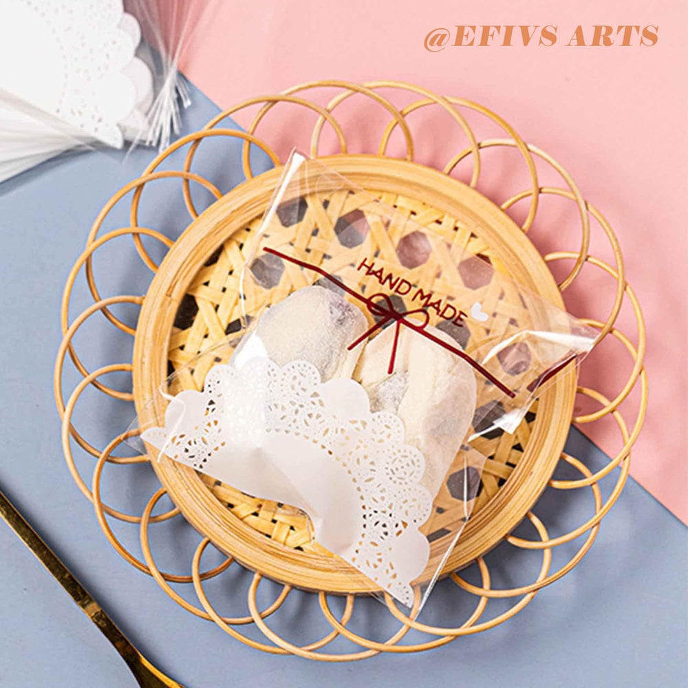efivs arts bolsita transparente con galletas para presentación profesional