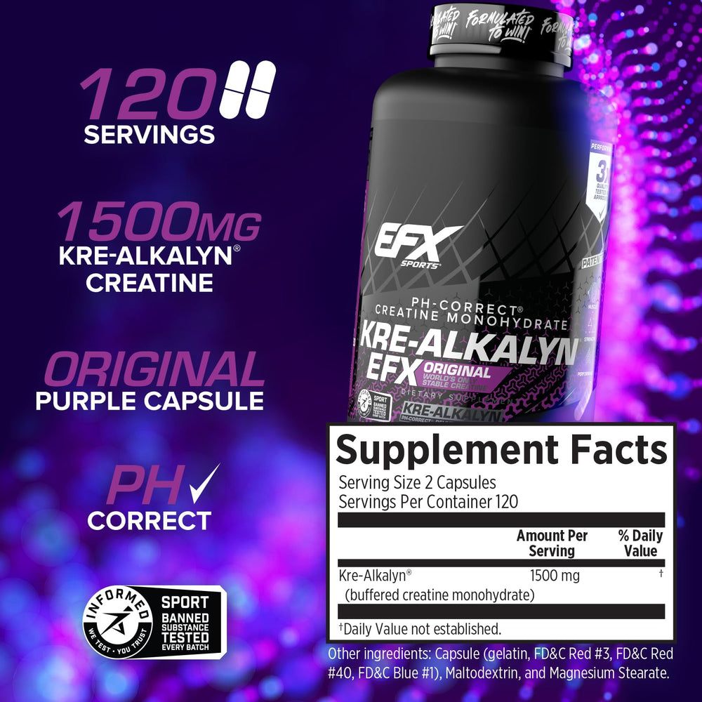 EFX Sports cápsula en mano para comparar tamaño y facilitar dosificación