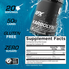 EFX Sports vaso con Karbolyn mezclado mostrando disolución sin grumos