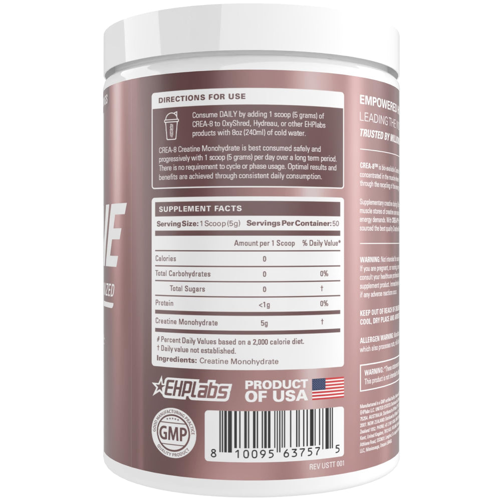 Atleta usando EHP Labs CREA-8 previo al entrenamiento para mayor rendimiento