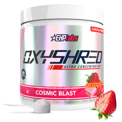 EHP Labs OxyShred frente del envase mostrando diseño y cantidad