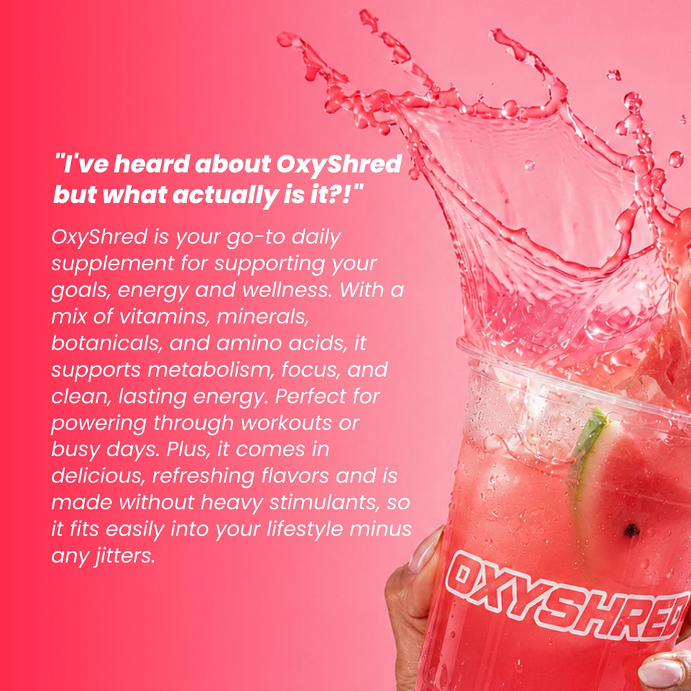 Ingredientes clave de OxyShred mostrados para transparencia y beneficio