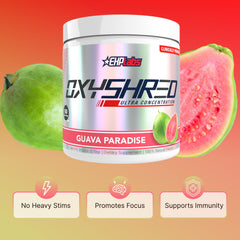 Ingredientes EHP Labs OxyShred en primer plano destacando compuestos clave