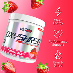 EHP Labs OxyShred bebida preparada en vaso, energía lista antes del entreno