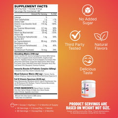 Polvo de OxyShred textura fina en cuchara, EHP Labs para mezcla rápida y disolución fácil