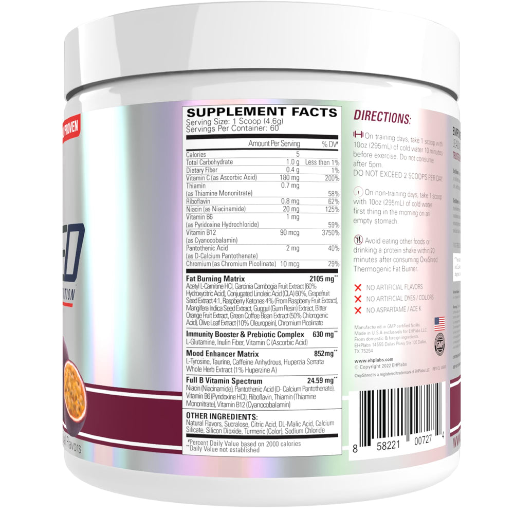 EHP Labs OxyShred en ambiente de gimnasio con efecto pre-entreno, sugiere mayor energía y foco