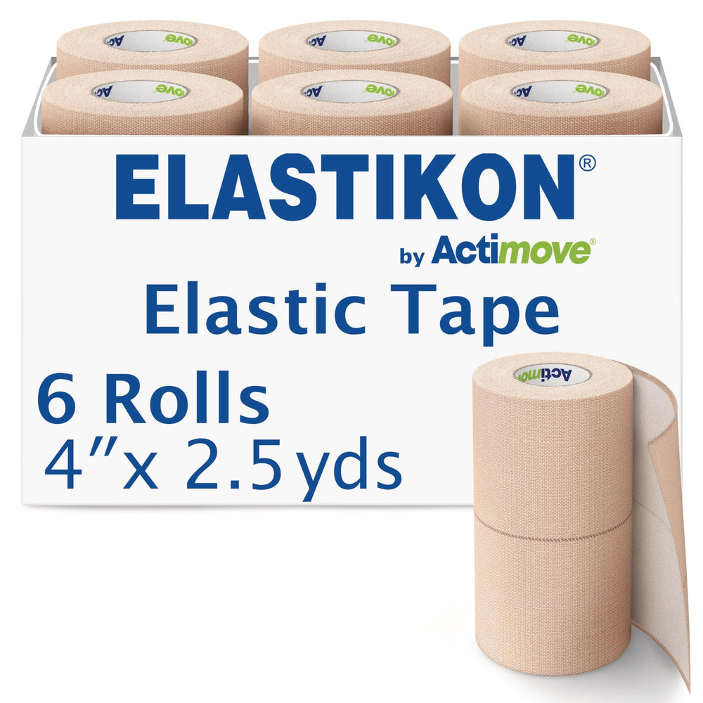 Elastikon by Actimove frente del empaque mostrando pack de seis y beneficio de reposición