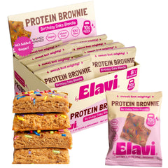 ELAVI empaque frontal del box de 8 blondies, ideal para llevar