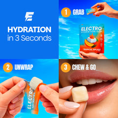 Electrogum etiqueta nutricional legible indicando cero azúcar y electrolitos clave