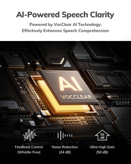 ELEHEAR etiqueta con tecnologías VocClear AI y características clave