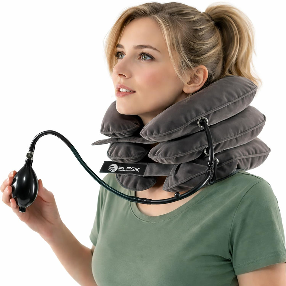 ELESIK vista frontal del dispositivo inflado mostrando su perfil ergonómico y soporte cómodo