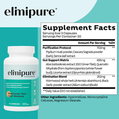 Elimipure cápsulas detalle de textura, beneficio: fácil ingestión diaria