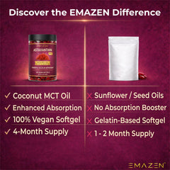 EMAZEN aceite MCT de coco en textura, mejora absorción de astaxantina