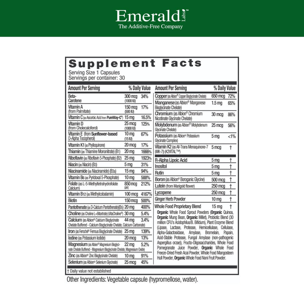 Emerald Labs cápsula vegetal en detalle, fácil de tragar
