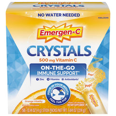 Emergen-C caja frontal muestra 56 sobres y conveniencia