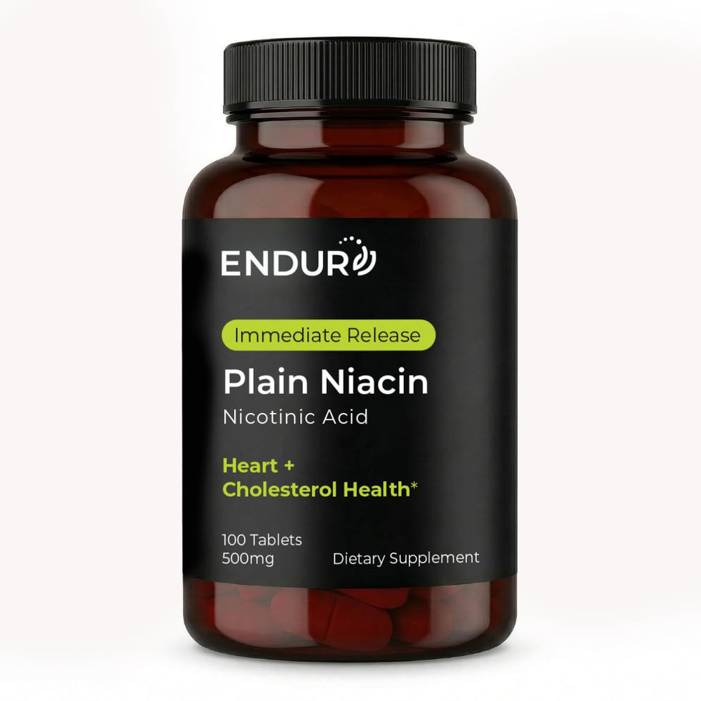 Endurance ENDUR Niacin IR frente del empaque muestra marca y dosis