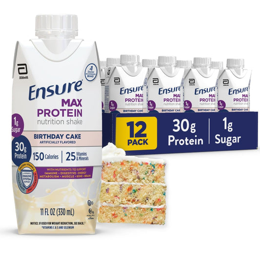 Ensure envase frontal Birthday Cake con información visible y atractivo