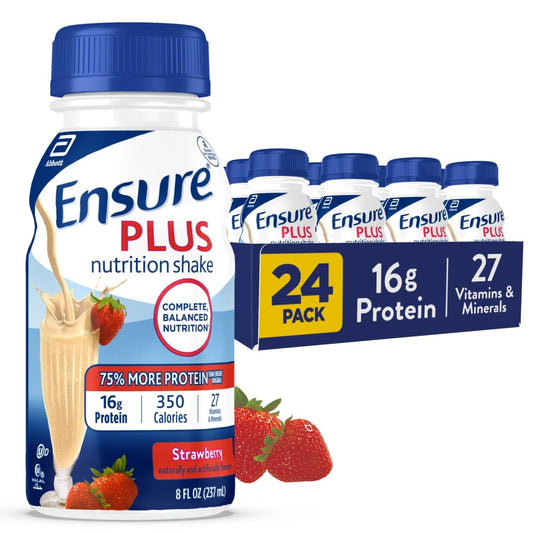 Ensure Plus frente del pack de 24, práctico y nutritivo